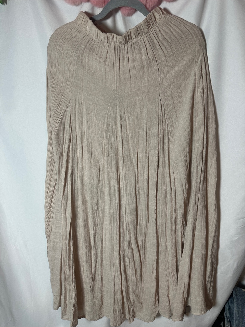 Soft Pleated Maxi Skirt in Taupe